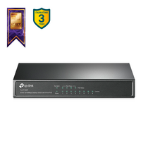 Неуправляемый POE-коммутатор 08 портов: TP-Link TL-SF1008P (08 портовХ10/ 100 Мбит/ сек) PoE‑бюджет 57 Вт, корпус - металл