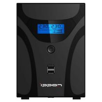 ИБП Ippon Smart Power Pro II 2200 ВА/ 1200 Вт, 6*IEC 320 C13 (компьютерный), AVR, RS-232, USB, RJ45 ( Аккумулятор 12 V/ 9,0 Ah*2)