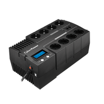 ИБП CyberPower BR1000ELCD 1000 ВА/ 600 Вт, 8*Schuko (Euro), AVR, USB  ( Аккумулятор 12 V/ 9,0 Ah*1)