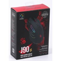 Мышь A4Tech Bloody J90S оптическая, проводная, USB, игровая, с подсветкой, черный  (J90S BLACK ACTIVATED)