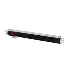 Блок розеток 19", 1U, в стойку, 10 IEC 60320 C13, вход IEC 60320 C14, 10A, с выключателем, металлический корпус, без шнура (R-10-10C13-V-440-Z)