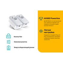 PowerLine Адаптер:TP-Link TL-PA4010PKIT (1х10/ 100 Мбит/ с) TL-PA4010PKIT