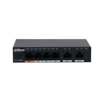 Неуправляемый POE-коммутатор 04 порта: Dahua DH-PFS3006-4GT-60 (04 портаХ10/ 100/ 1000 Мбит/ сек) PoE‑бюджет 60 Вт, корпус - металл