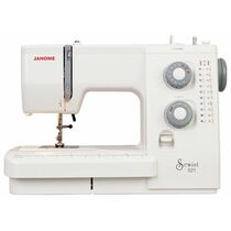 Швейная машина Janome 521 белый (электромеханическая, челнок - горизонтальный, швейных операций - 21, петля - полуавтомат)