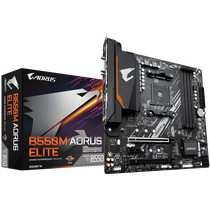 Материнская плата Gigabyte sAM4: B550M AORUS ELITE [AMD B550, 4*DDR4, 2*PCIEx16, 1*PCIEx1, 4*Sata3, 6 портов*USB3, HDMI, microATX]