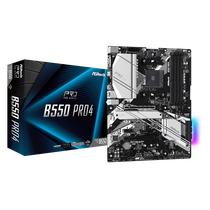 Материнская плата ASRock sAM4: B550 PRO4 [AMD B550, 4*DDR4, 2*PCIEx16, 2*PCIEx1, 6*Sata3, 6 портов*USB3, DisplayPort, HDMI, ATX]