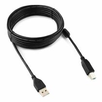 Кабель для принтера USB-A 2.0 - USB-B 4,5м, Gembird/ Cablexpert феритовое кольцо, позолоченные контакты, черный (CCF-USB2-AMBM-15) пакет.