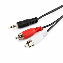 Кабель аудио 3.5 Jack - 2xRCA 5м, Gembird/ Cablexpert , черный (CCA-458-5M) пакет.