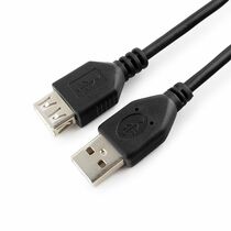 Кабель удлинитель USB2,0 Gembird/ Cablexpert 1,8м, черный (CCF-USB2-AMAF-6) пакет