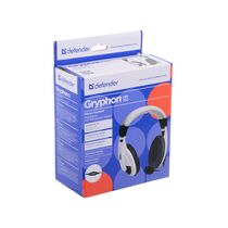 Наушники полноразмерные Defender Gryphon HN-750 с микрофоном, игровые, 2 x mini jack 3.5 mm, белый (63747)