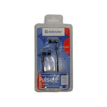 Наушники Defender Pulse-420 с микрофоном, mini jack 3.5 mm, черный/ синий (63423)