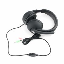 Наушники накладные Gembird MHS-G220 с микрофоном, игровые, 2 x mini jack 3.5 mm, черный (MHS-G220)