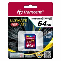 Карта памяти SDXC 64Gb Transcend UHS-I Ultimate 600X без адаптера (TS64GSDXC10U1)
