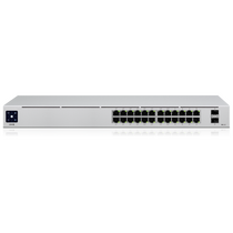 Управляемый PoE-коммутатор 24 порта: Ubiquiti USW-24-POE-EU (8х10/ 100Мбит/ с 24х1Гбит/ с,2хSFP,24хPoE,PoE‑бюджет 95 Вт