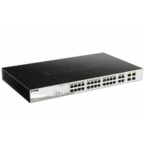 Управляемый PoE-коммутатор 28 порта: D-Link DGS-1210-28P/ FL (24х1Гбит/ с,4хRJ45/ SFP,24хPoE,PoE‑бюджет 193 Вт) 2 уровня