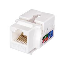 Розеточный модуль Keystone Jack 8P8C (RJ-45), UTP, 5e. инструментальная заделка, белый (10-0313)