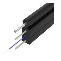 Кабель оптический FTTH, 2 волокна на проволоке G.657, 0.5 кН, несущий элемент 2*0,5мм FRP прутка, Suprlan (02-0163) Катушка 2 км