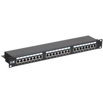 Патч-панель 19" 1U, 24 порта, категория 5e, экранированная, с органайзером, ITK (PP24-1UC5ES-D05)