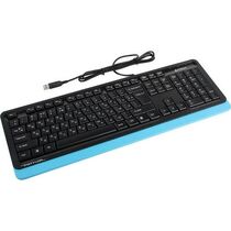 Клавиатура A4Tech FSTyler FKS10, проводная, мультимедийная, USB, черный/ синий, кабель 1,5 м (FKS10 BLUE)