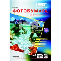 Фотобумага IST односторонняя, матовая, 4R 10х15 170 гр/ м2, 50л (M170-504R) для струйной печати