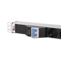 Блок розеток 19", 33-48U, в стойку, 10xC19/ 20xC13, 220V, 32A, с автоматом, колодка, металлический корпус (R-32-20C13-10C19-A-I-1420-K)