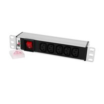 Блок розеток 19", 1U, в стойку, 5xС13, 220V, 10A, металлический корпус (R-10-5C13-V-220-Z)
