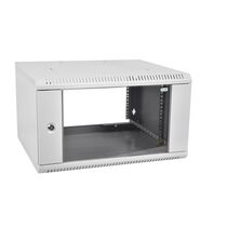 Шкаф настенный телекоммуникационный разборный 19" 09U, Ш600*В480*Г350, передняя дверь - стекло, серый (ШРН-Э-9.350)