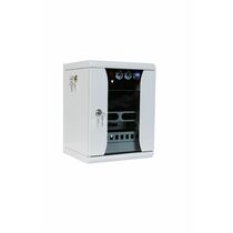 Шкаф настенный телекоммуникационный 10" 08U, Ш320*В420*Г305, передняя дверь - стекло, серый (ШРН-8.255-10)