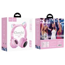 Беспроводная гарнитура HOCO W27 Cat ear wireless, накладные, BT. розовый (W27 Cat)