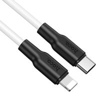 Кабель HOCO Lightning/ USB Type-C X21 Plus Silicone PD (1м. Черно-белый)
