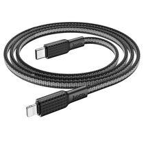 Кабель HOCO Lightning/ USB Type-C X69 Jaeger (1м. Черно-белый)