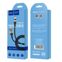 Кабель USB HOCO X26i Xpress (Lightning, 1м, плетеный, Черно-золотой)