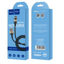 Кабель USB HOCO X26a Xpress Charging (Type-C, 1м, плетеный, Черно-золотой)
