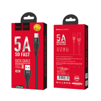 Кабель USB HOCO U53a 5А Flash (Type-C, 1.2м, плетеный, Черный)