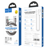 Кабель USB HOCO U74a Grand charging (Type-C, 1.2м, плетеный, Черный)