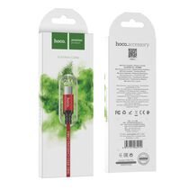 Кабель HOCO MicroUSB X14m Times speed (2м. USB 2.0. Черно-красный)
