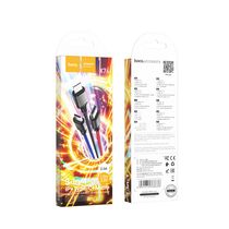 Кабель USB HOCO X76 3-in-1 Super (Type-C/ Lightning/ MicroUSB, 1м, плетеный, Разноцветный)