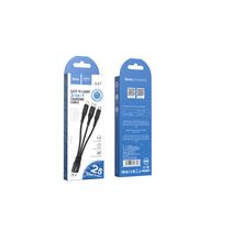 Кабель USB HOCO X47 3-in-1 (Type-C/ Lightning/ MicroUSB, 1м, плетеный, Черный)