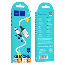 Кабель USB HOCO X86a Spear (Type-C, 1м, силиконовый, Белый)