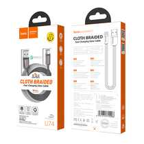 Кабель USB HOCO U74m_black Grand charging (MicroUSB, 1.2м, плетеный, Черный)