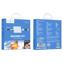 Кабель USB HOCO X21i (Lightning, 1м, силиконовый, Белый)