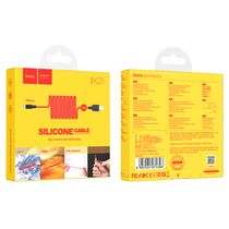 Кабель USB HOCO X21m (MicroUSB, 1м, силиконовый, Красный)
