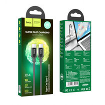 Кабель Type-C HOCO X14a Double speed 60W (Type-C, 1м, плетеный, Черный)