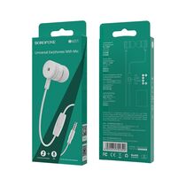 Проводные наушники Borofone BM31 Mysterious, jack 3.5 mm. белый (6931474704320)