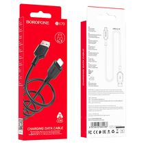 Кабель USB Borofone BX70i (Lightning, 1м, пластик, Черный)
