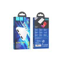 Внешний аккумулятор HOCO J100 High-ranking 10000mAh, USB 2A x2, Type-C x1, индикатор заряда, пластик, белый