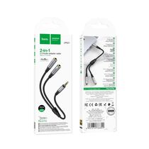 Кабель HOCO 1м; 3.5 Jack(П) - 2х3.5 Jack(М) ; коробка (6931474766809)