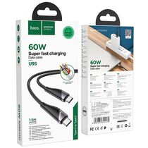 Кабель Type-C HOCO U95 Freeway 60W (Type-C, 1.2м, плетеный, Черный)