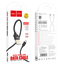 Кабель HOCO U55i Outstanding (Lightning, 1.2м, плетеный, Черный)