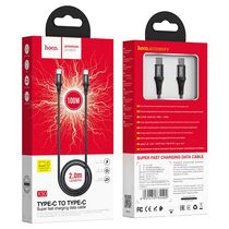 Кабель Type-C HOCO X50 Exquisito 100W (Type-C, 2м, плетеный, Черный)